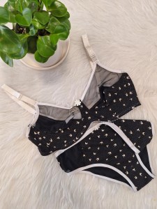 ست بالا تور مشکی پانیذ سایز 90