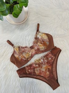 ست تمام تور قهوه ای سایز 80