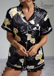 لباس خواب کد 813 بلوز شورتک طرح پروانه لورنزو