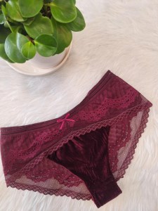 شورت مخمل فانتزی 0082 رنگ زرشکی XL