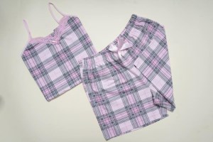 تاپ و شورتک چهارخونه نخی